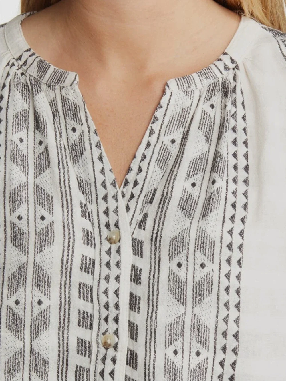 Splendid Freesia Embroidered Long Sleeve Linen Top Size Small